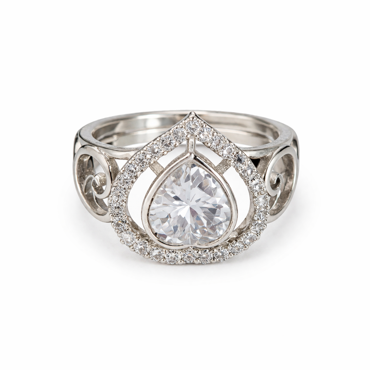 Royal heart polki ring