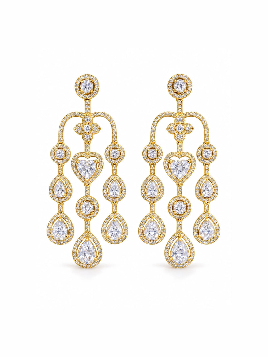 Shoulder Dangler Earrings – Victorian Elegance (Golden)