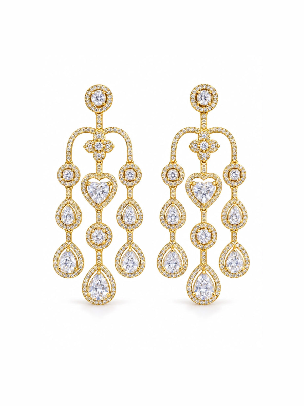 Shoulder Dangler Earrings – Victorian Elegance (Golden)