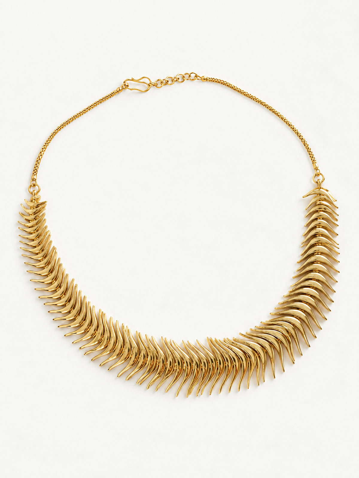 Fishbone Fringe Gold Necklace