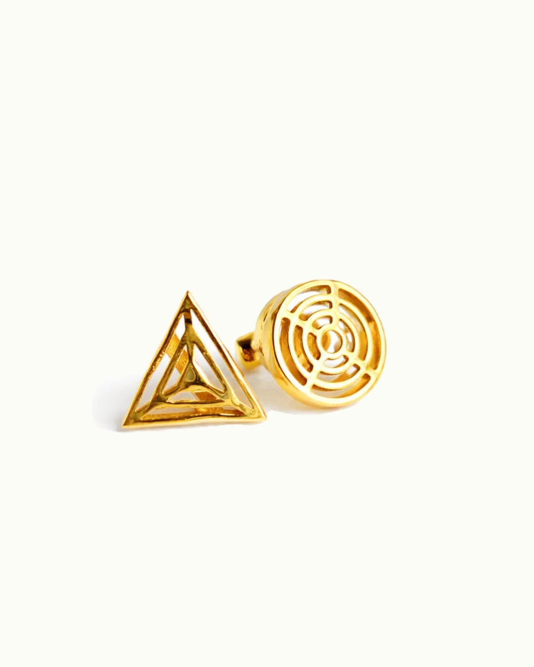 Geometric circle and triangle studs