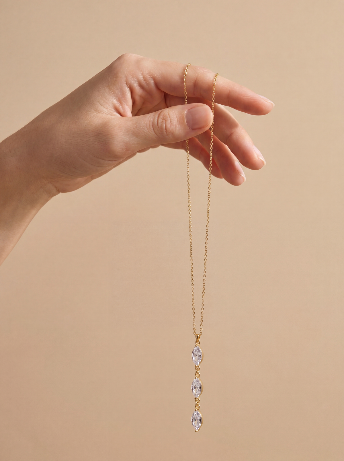Golden Y-Long Necklace — view 4