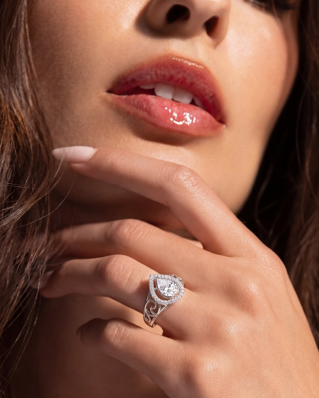 Royal heart polki ring