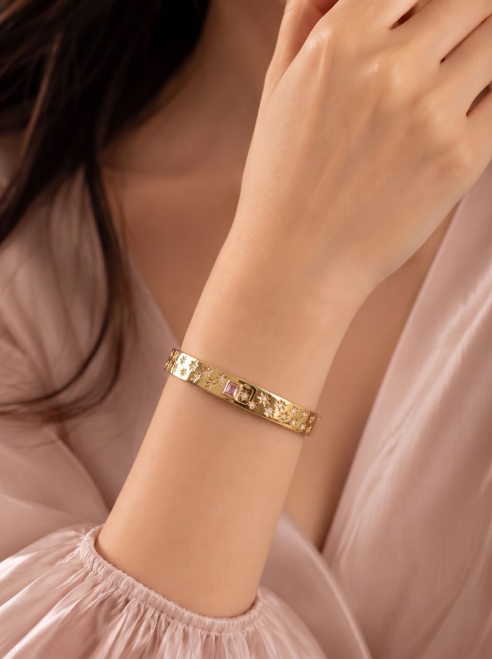Pink Starry Cuff Bracelet