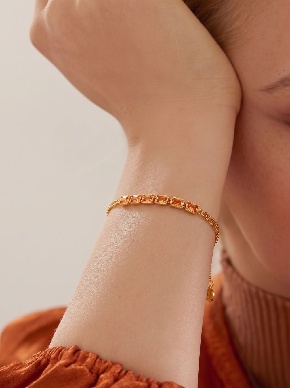 Orange Meenakari Bracelet