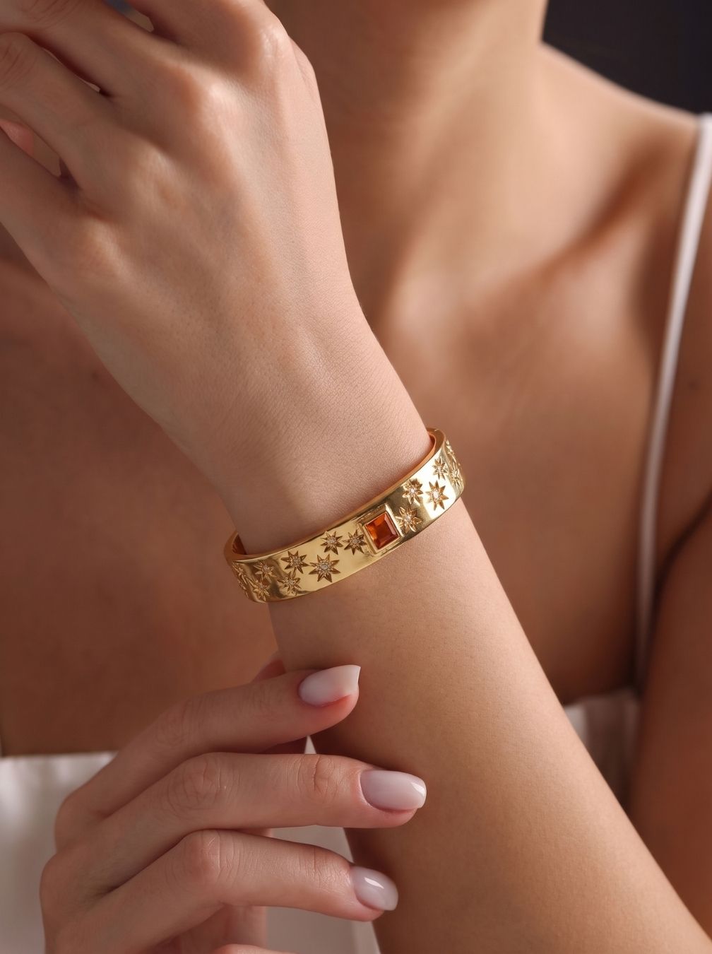 Orange Starry Cuff Bracelet