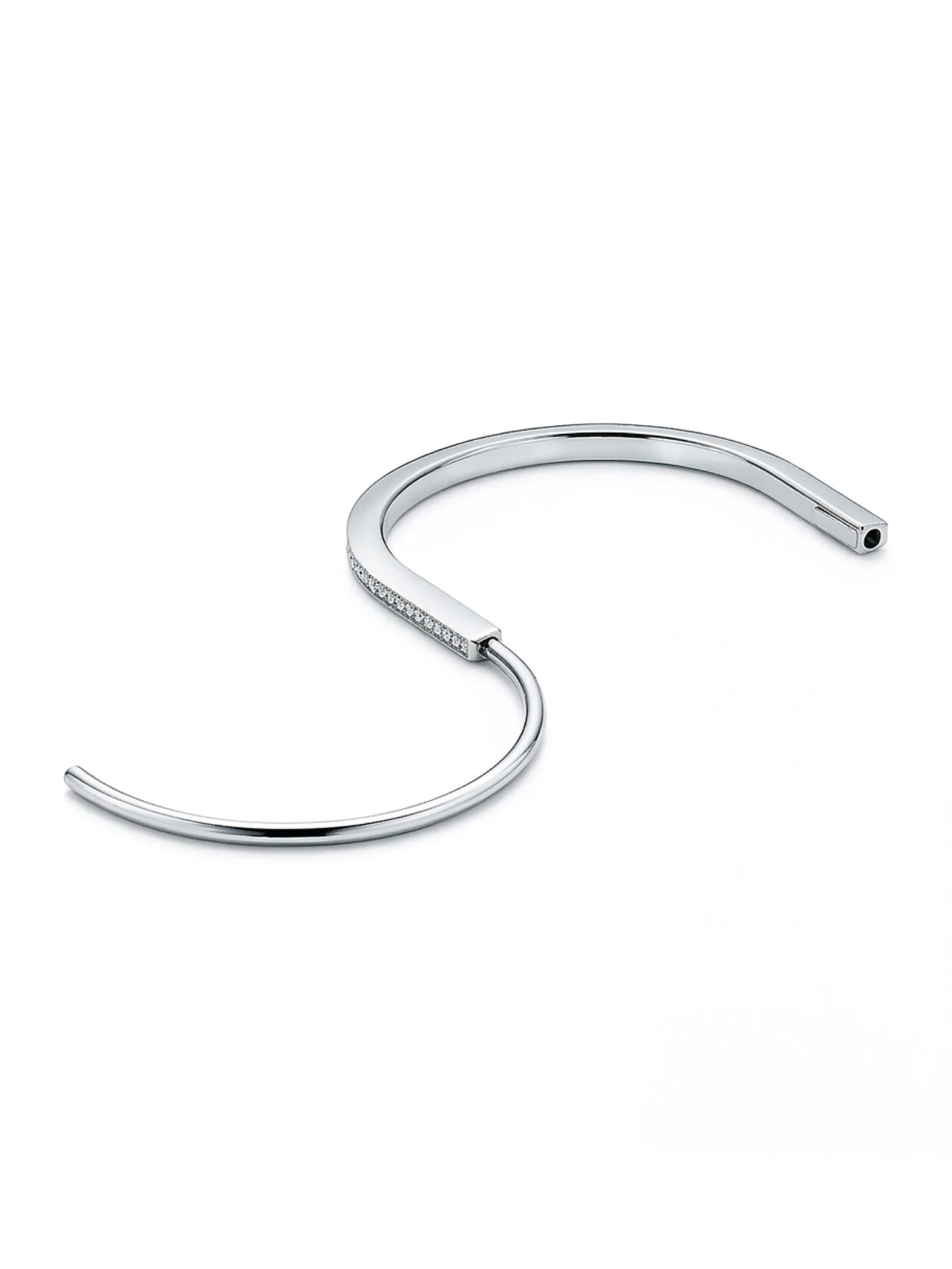 Solitaire Eternity Bar White-gold Bangle