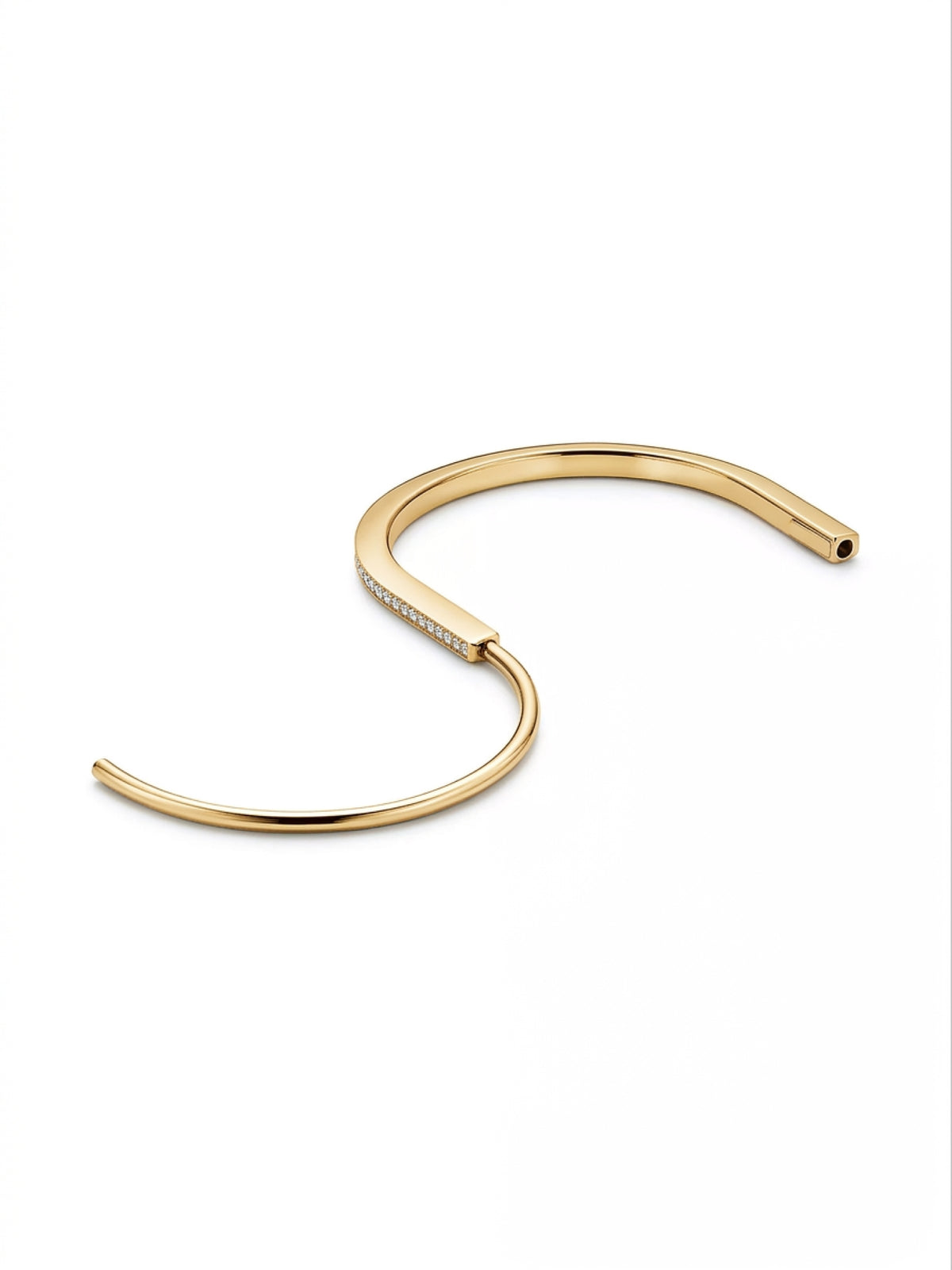 Solitaire Eternity Bar Gold-Bangle