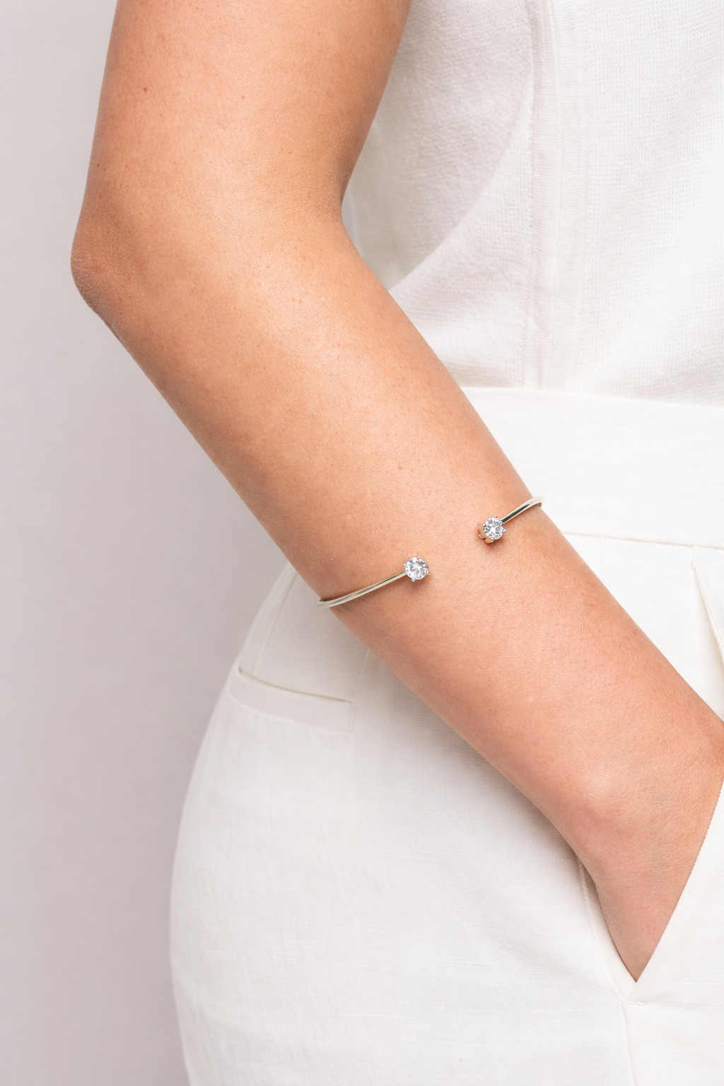 Diamond Cuff Bracelet-92.5 silver