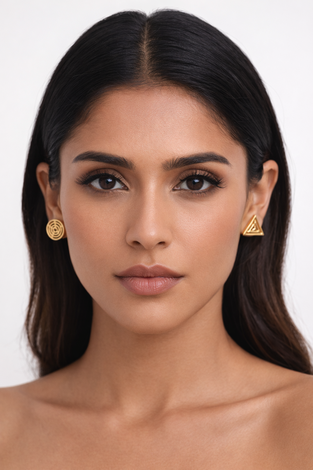 Geometric circle and triangle studs