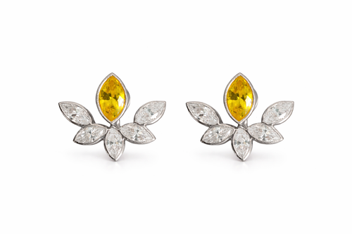 92.5 Silver Golden Flora earrings