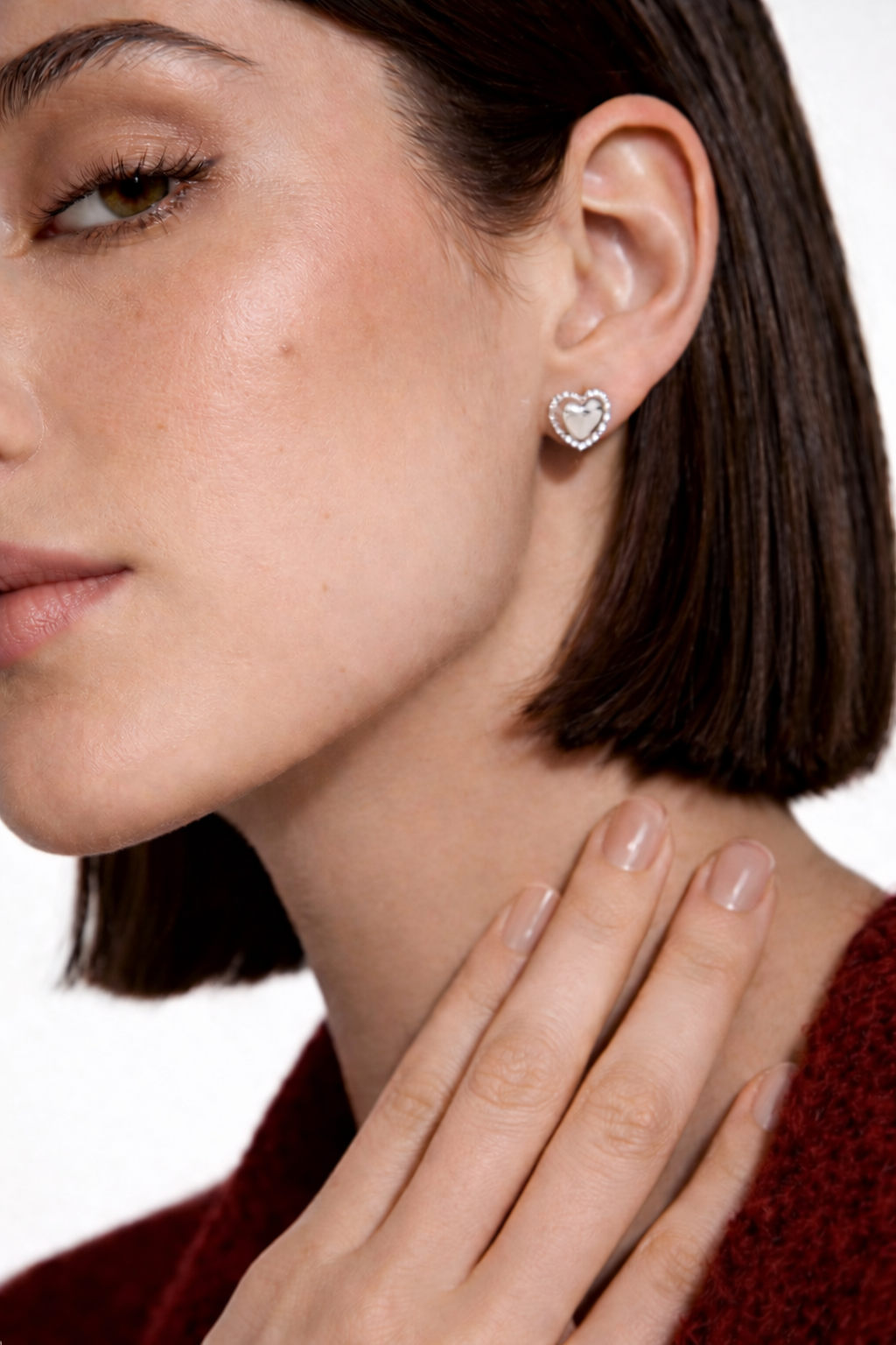 Royal Heart Polki Studs
