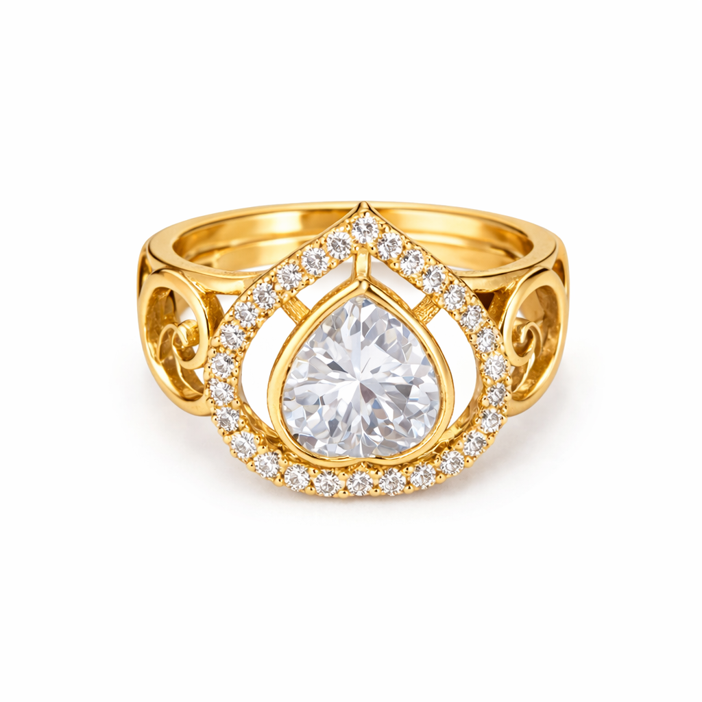 Royal heart polki ring