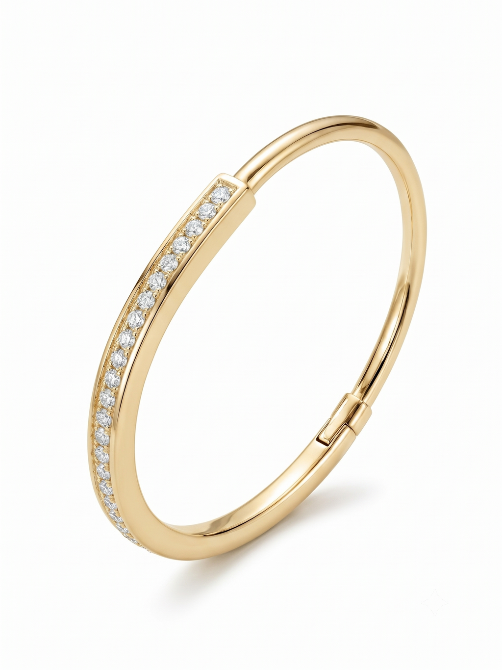 Solitaire Eternity Bar Gold-Bangle