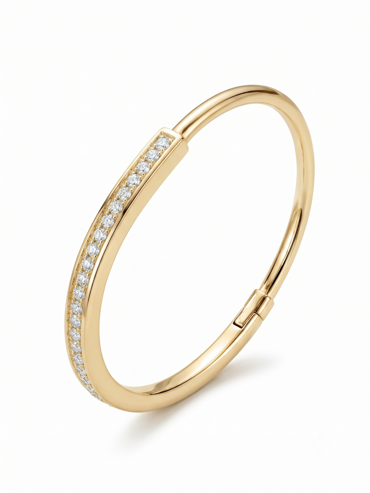 Solitaire Eternity Bar Gold-Bangle