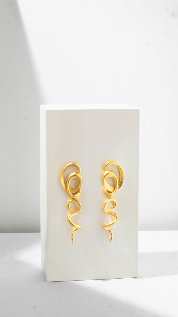Snake charm earrings