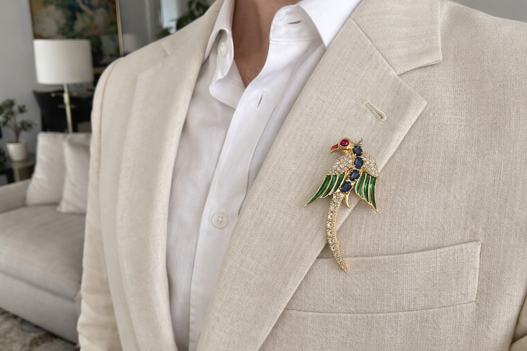 Royal Parrot Brooch