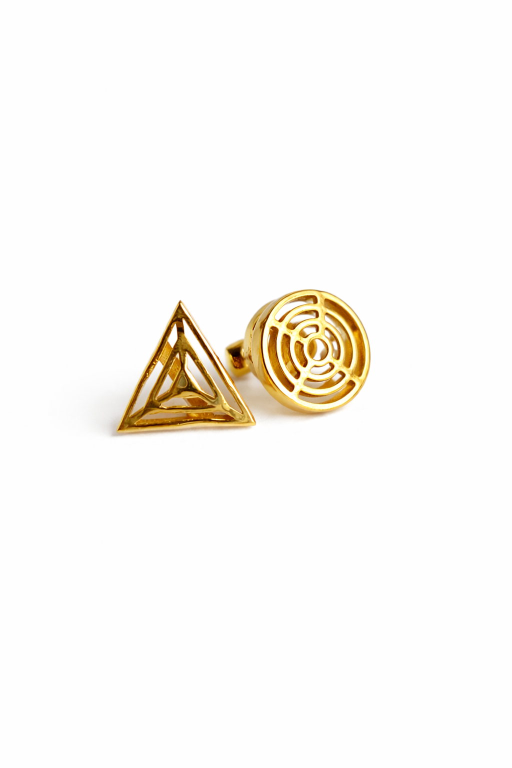 Geometric circle and triangle studs