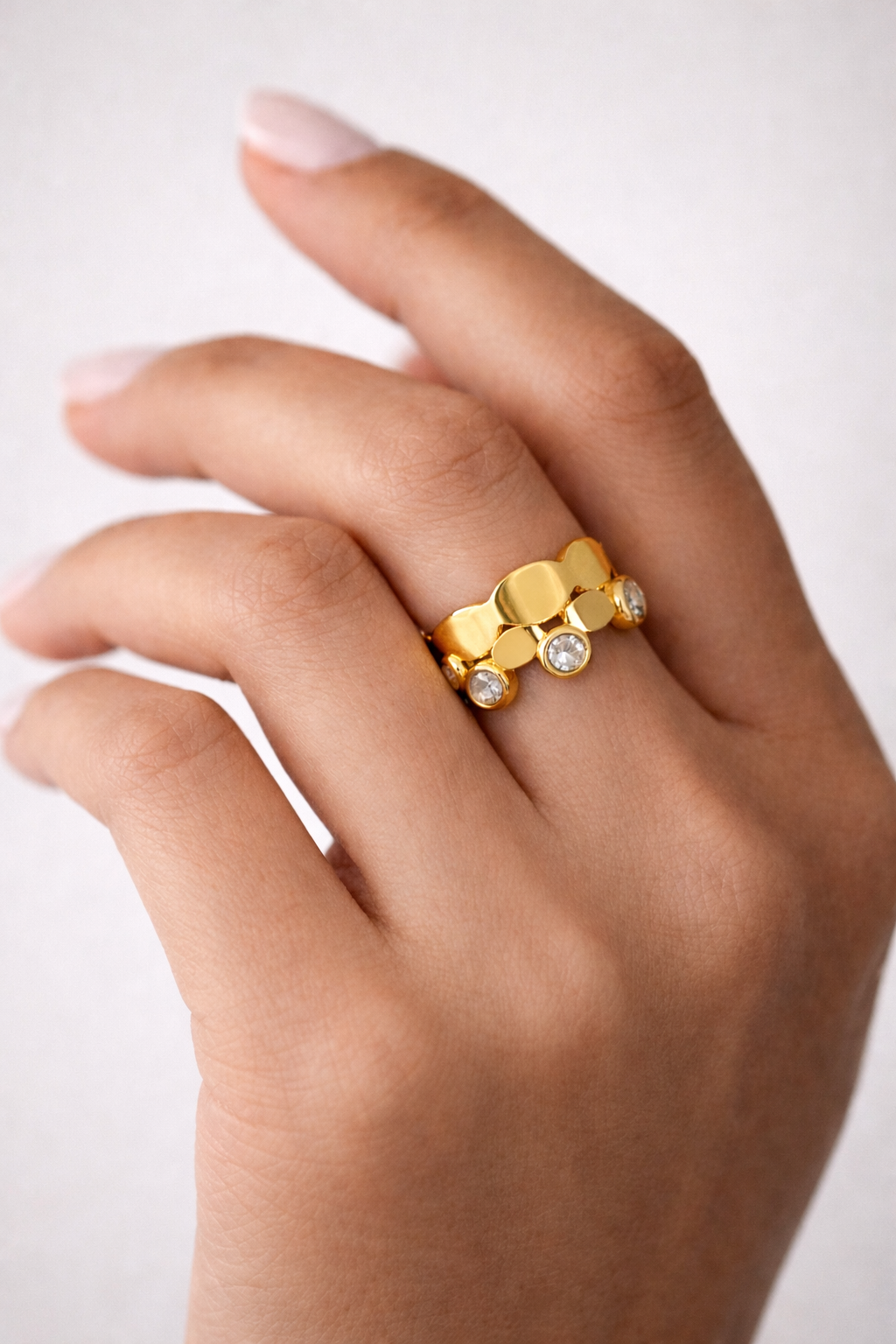 Golden Bubble Wrap ring
