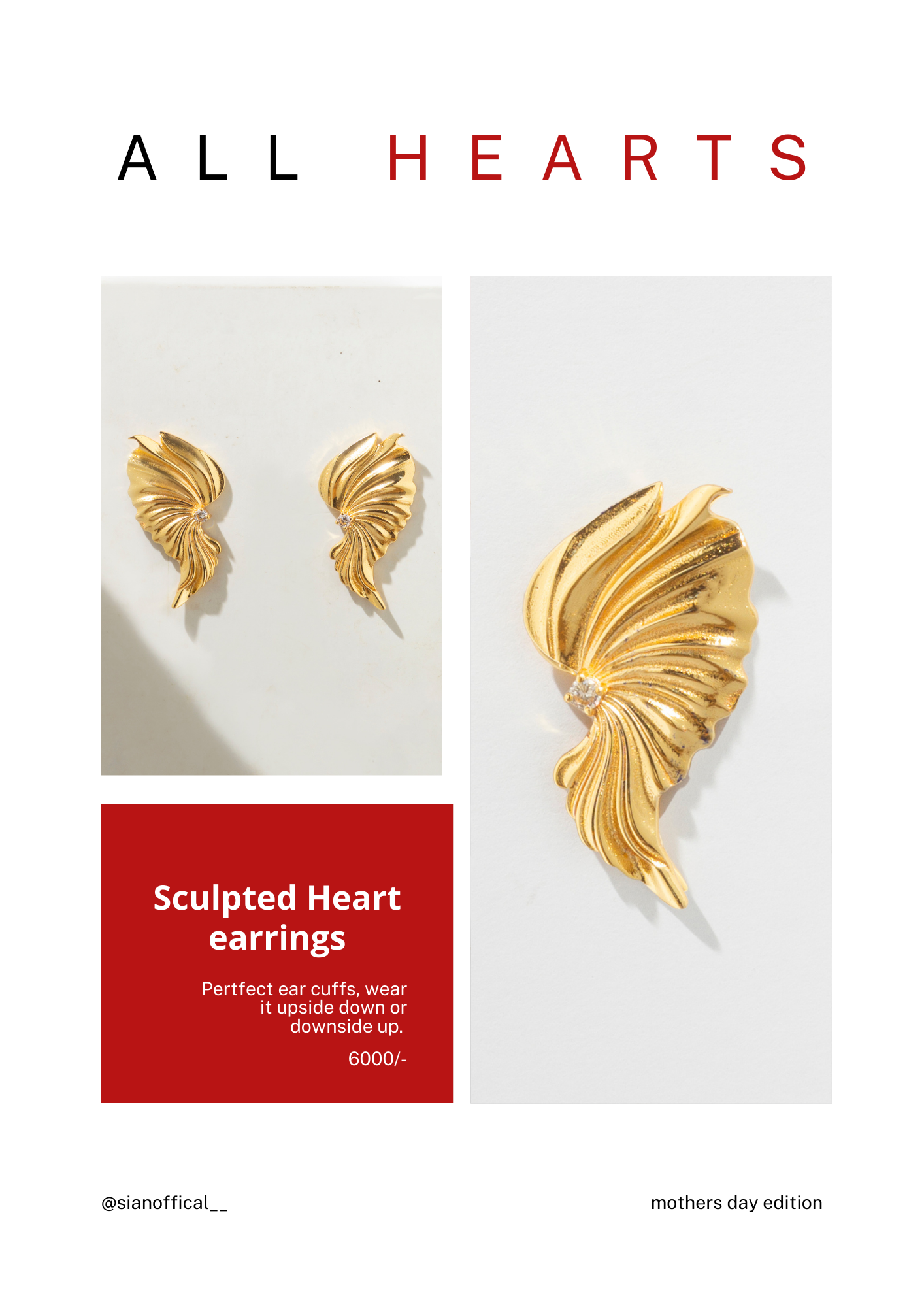 Sculpted Heart Earring