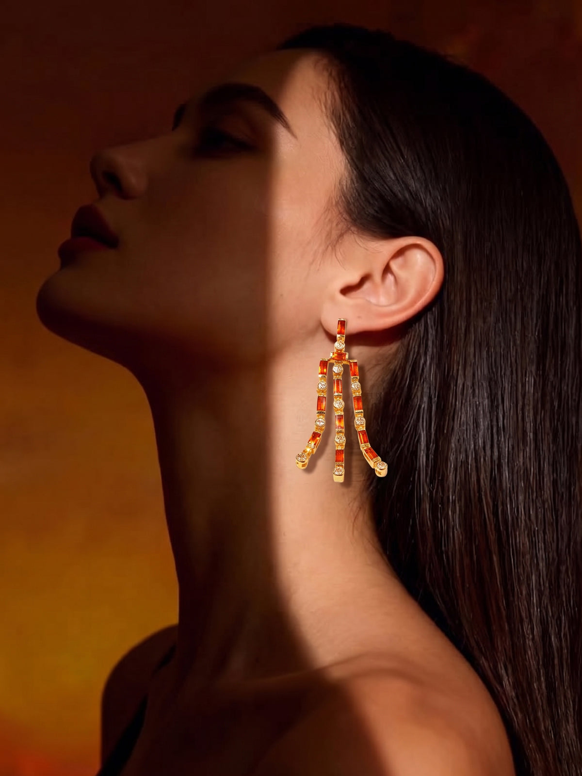 Orange Baguette Chandeliers