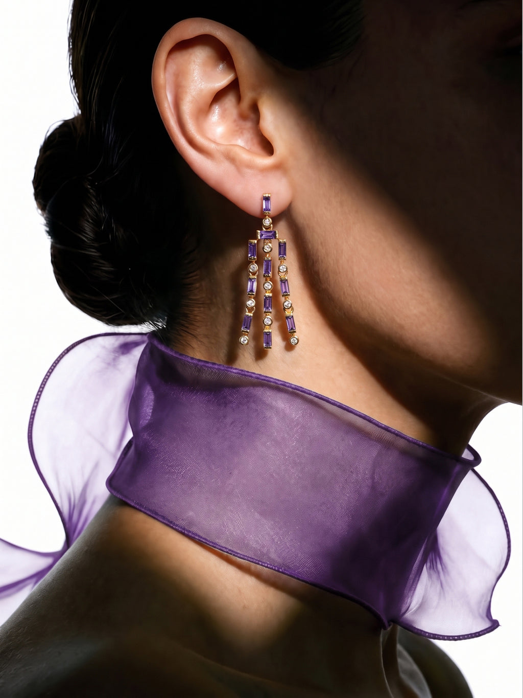 Purple Baguette Chandeliers
