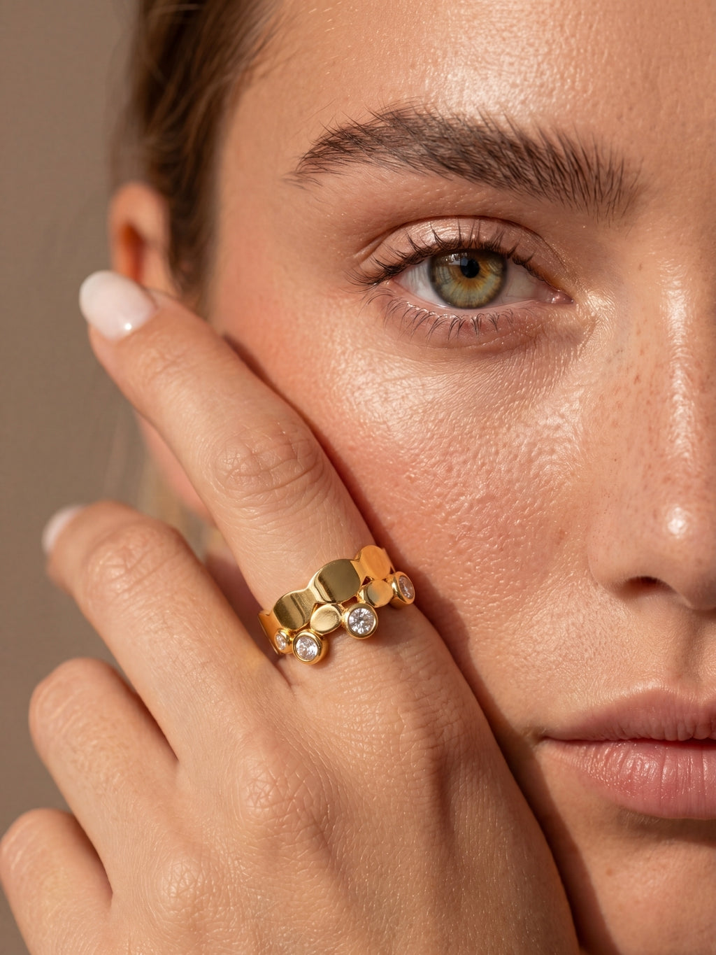 Golden Bubble Wrap ring