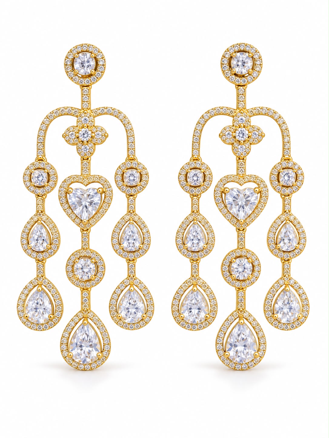 Victorian Elegance shoulder dangler earrings in golden