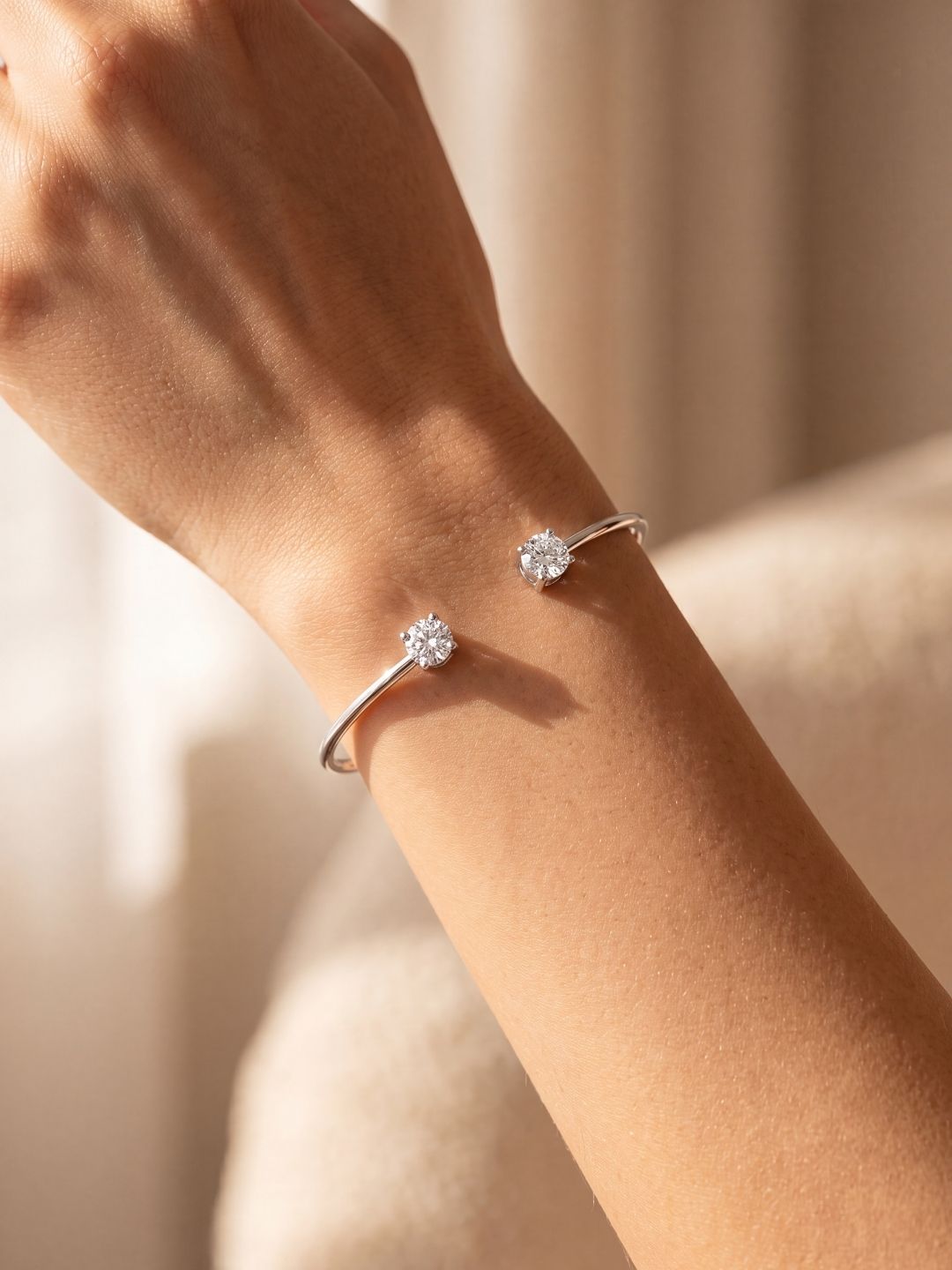 Diamond Cuff Bracelet-92.5 silver