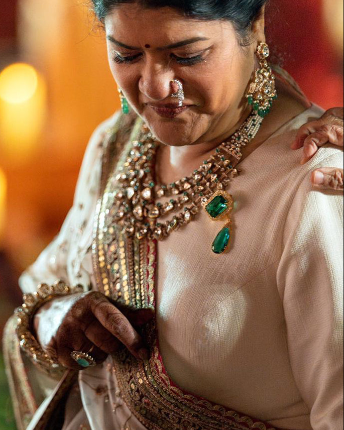 Emerald Glazier Drop Brooch