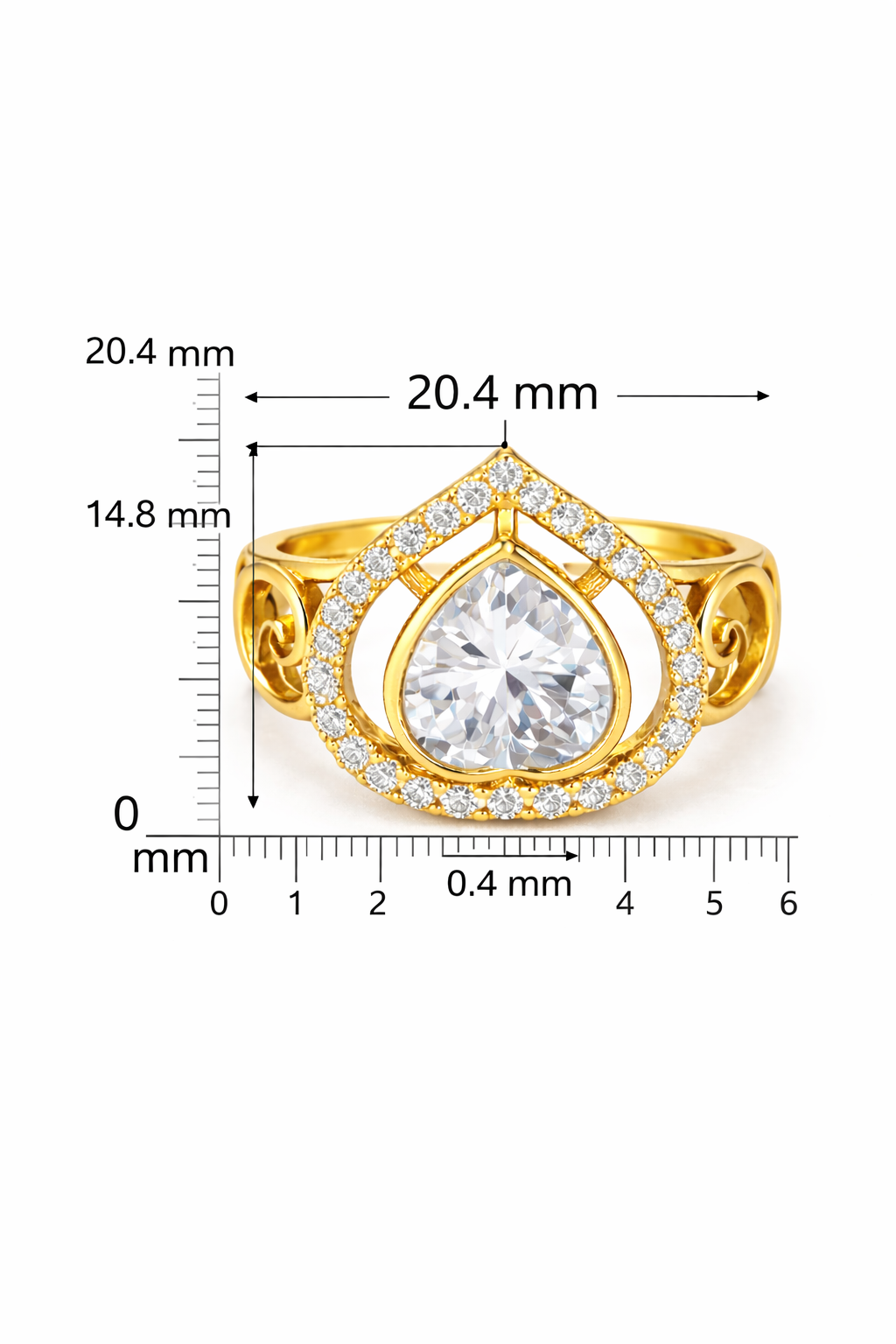 Royal heart polki ring
