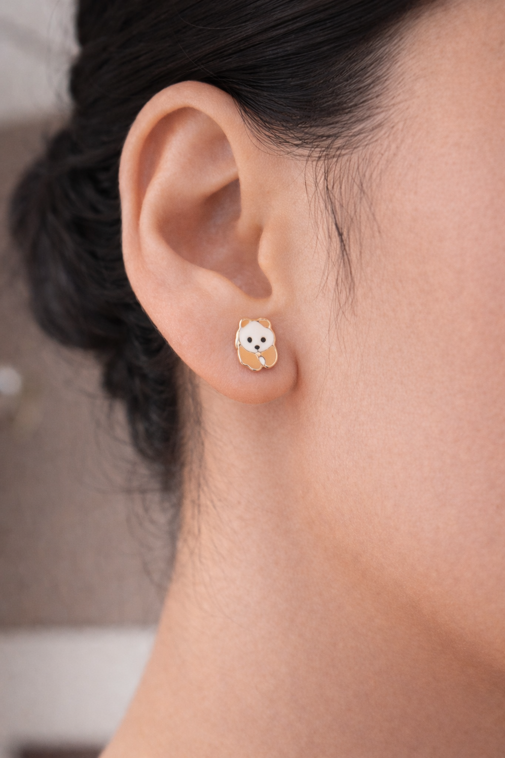 Panda  Stud Earrings-92.5 silver