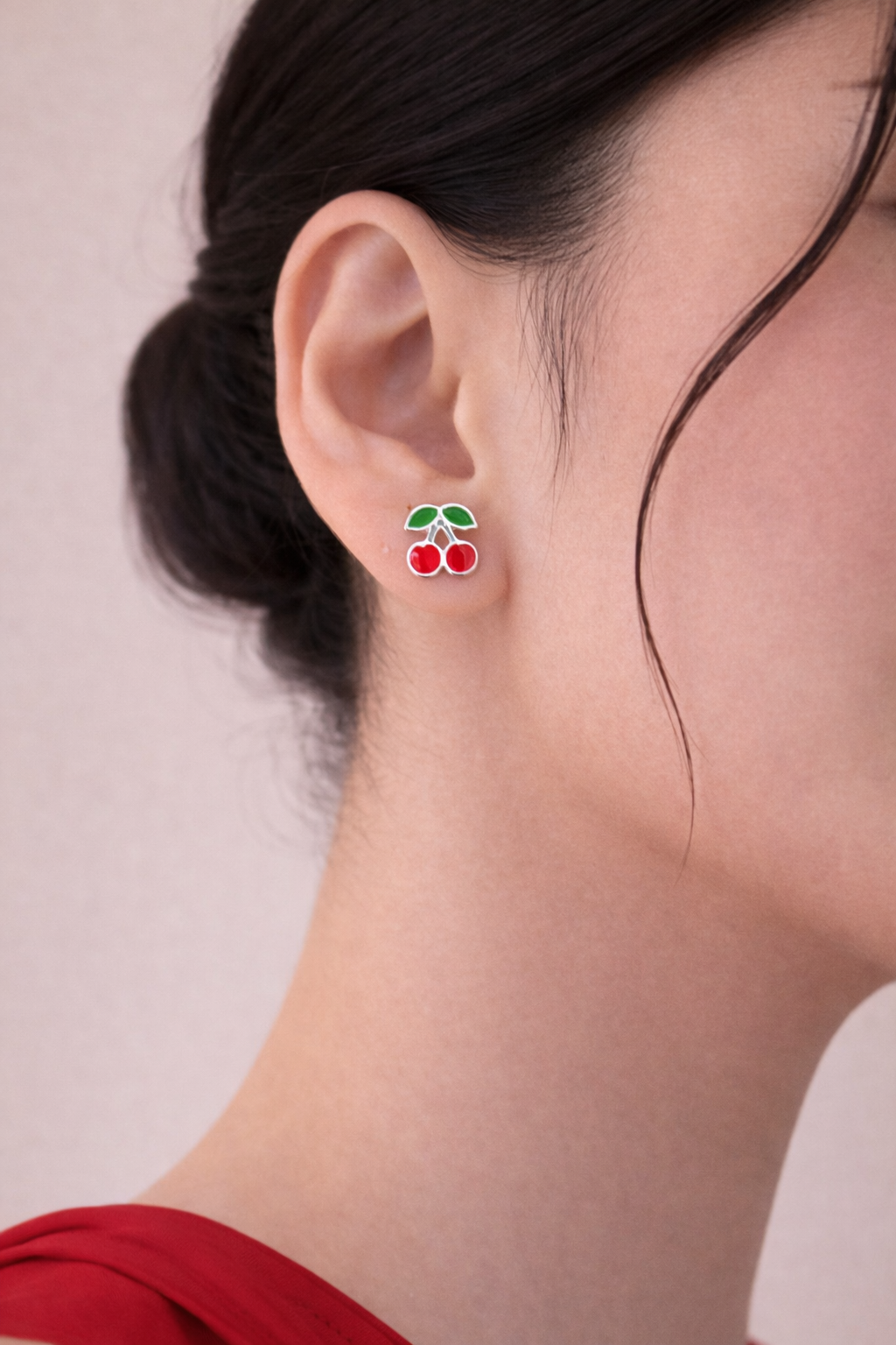 Cherry Bloom Stud Earrings-92.5 silver