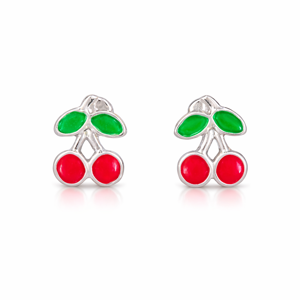 Cherry Bloom Stud Earrings-92.5 silver