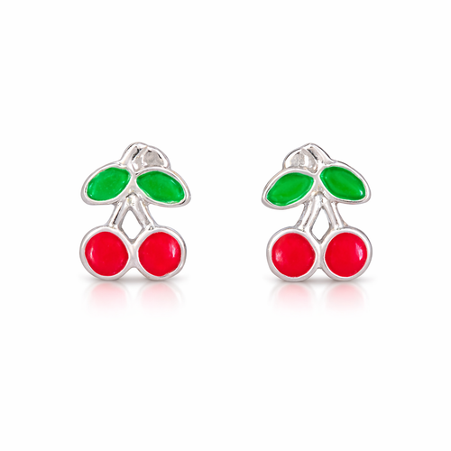 Cherry Bloom Stud Earrings-92.5 silver