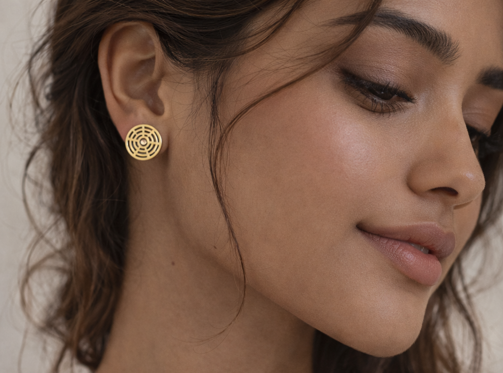 Geometric circle  studs