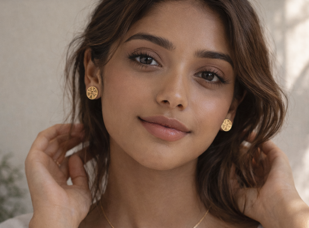 Geometric circle  studs