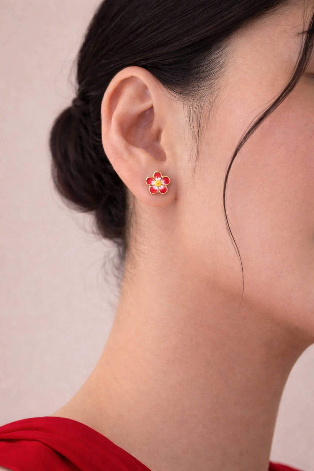 Bloom Flower Stud Earrings-92.5  silver