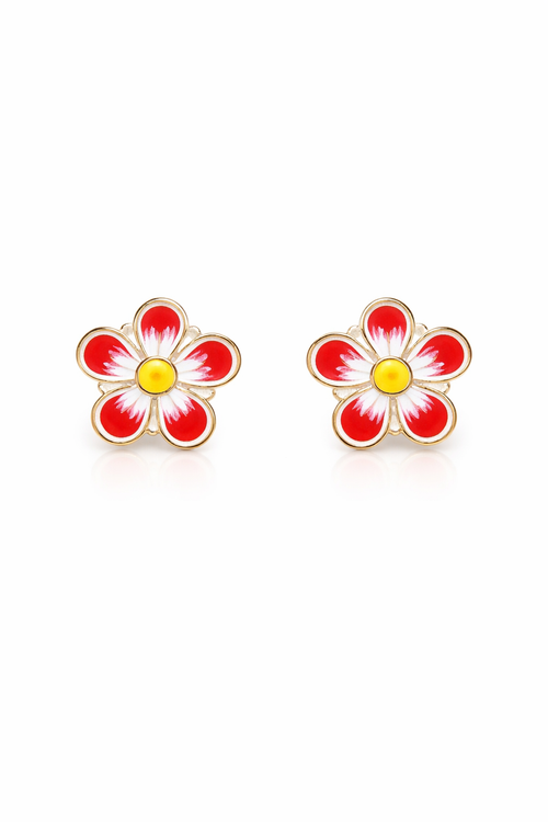 Bloom Flower Stud Earrings-92.5  silver