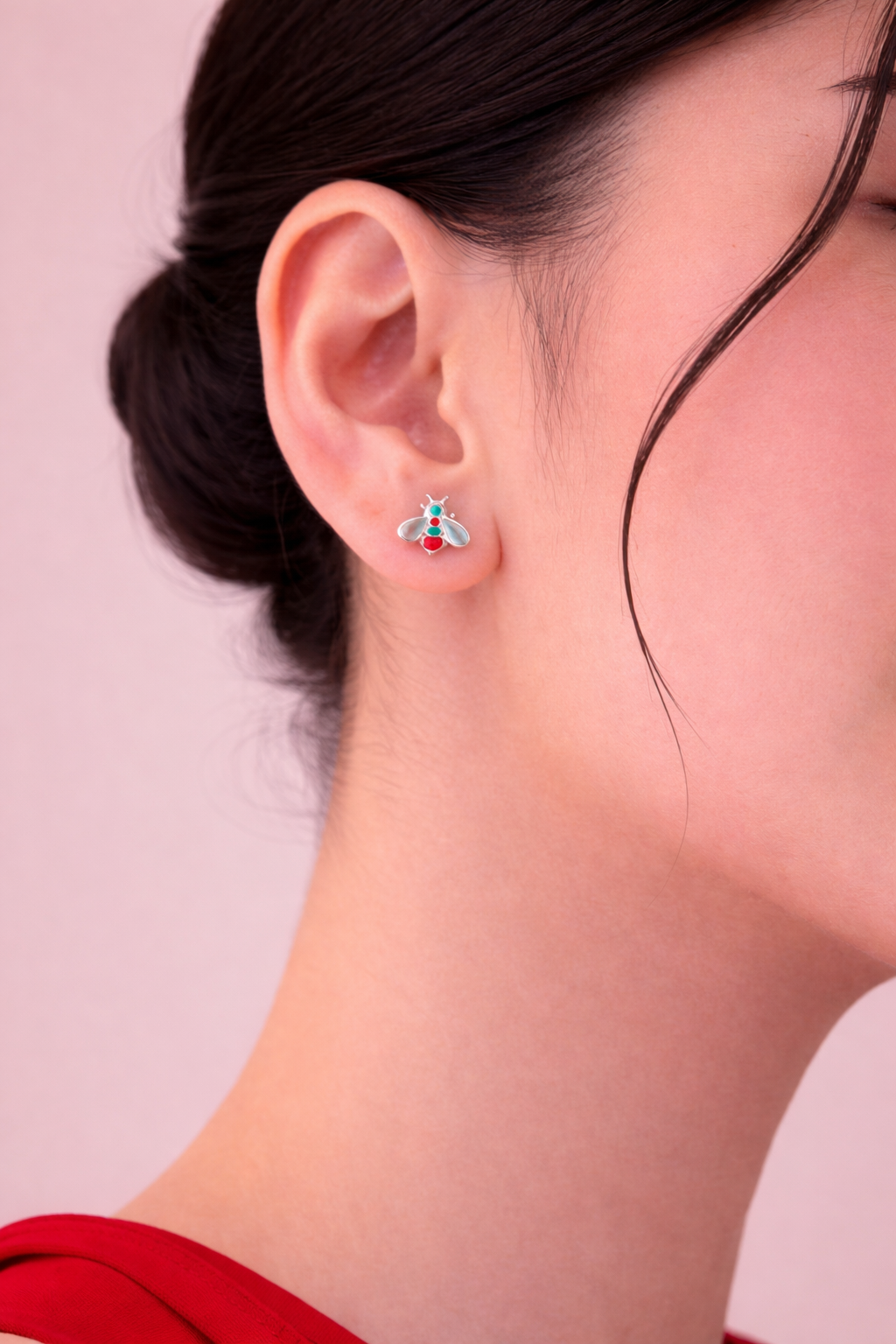 Honey Bee Stud Earrings-92.5 silver