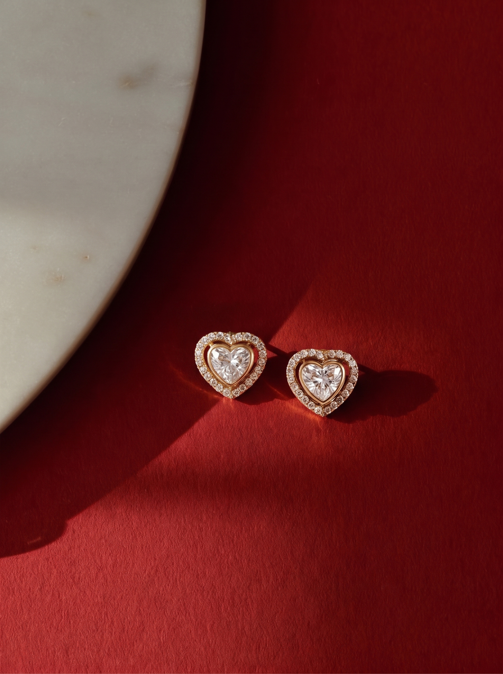 Heart Polki Studs 92.5 Silver - Sian Jewellery earring, additional view 2