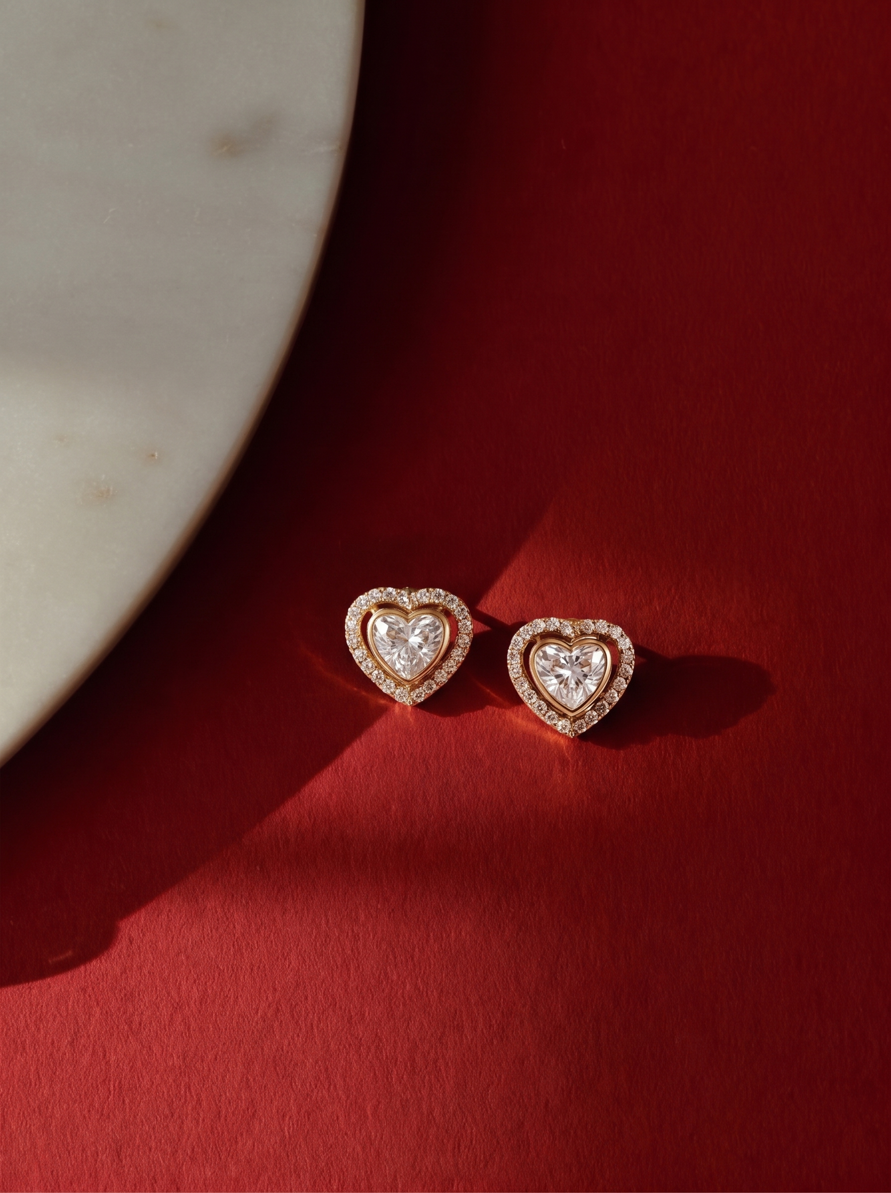 92.5 Silverl Heart Polki Studs