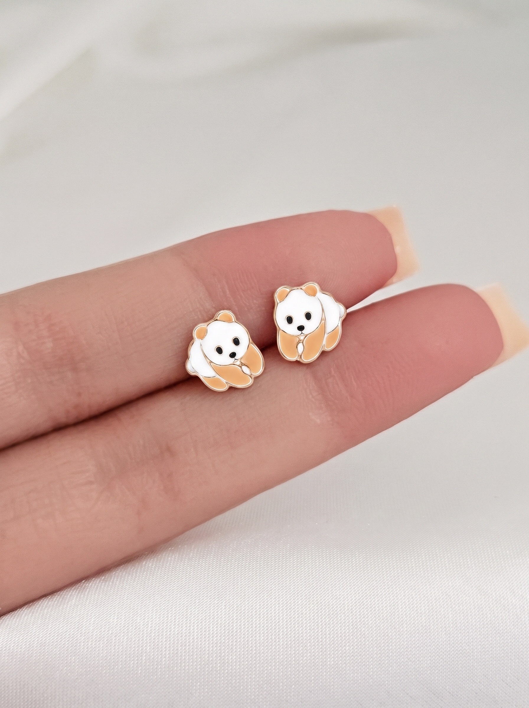 Panda  Stud Earrings-92.5 silver