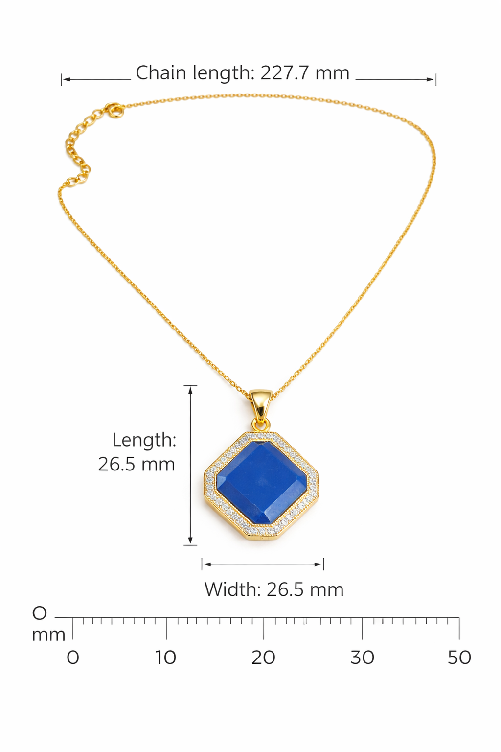 Midnight Lapis Pendant - Sian Jewellery necklace, additional view 4 — view 5