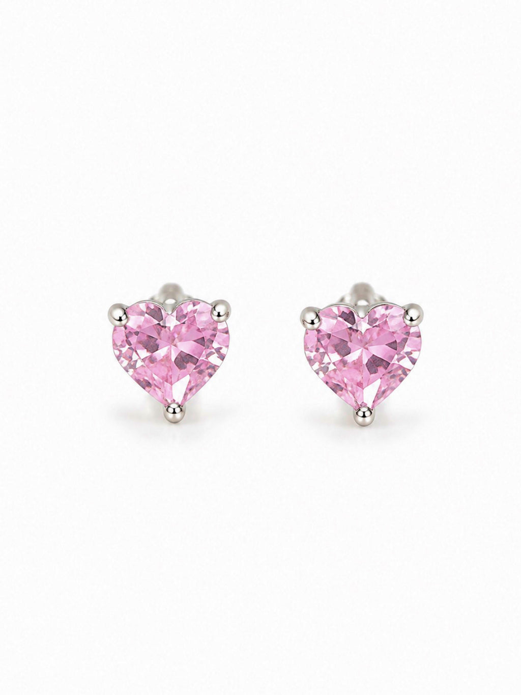 Pink Heart Studs