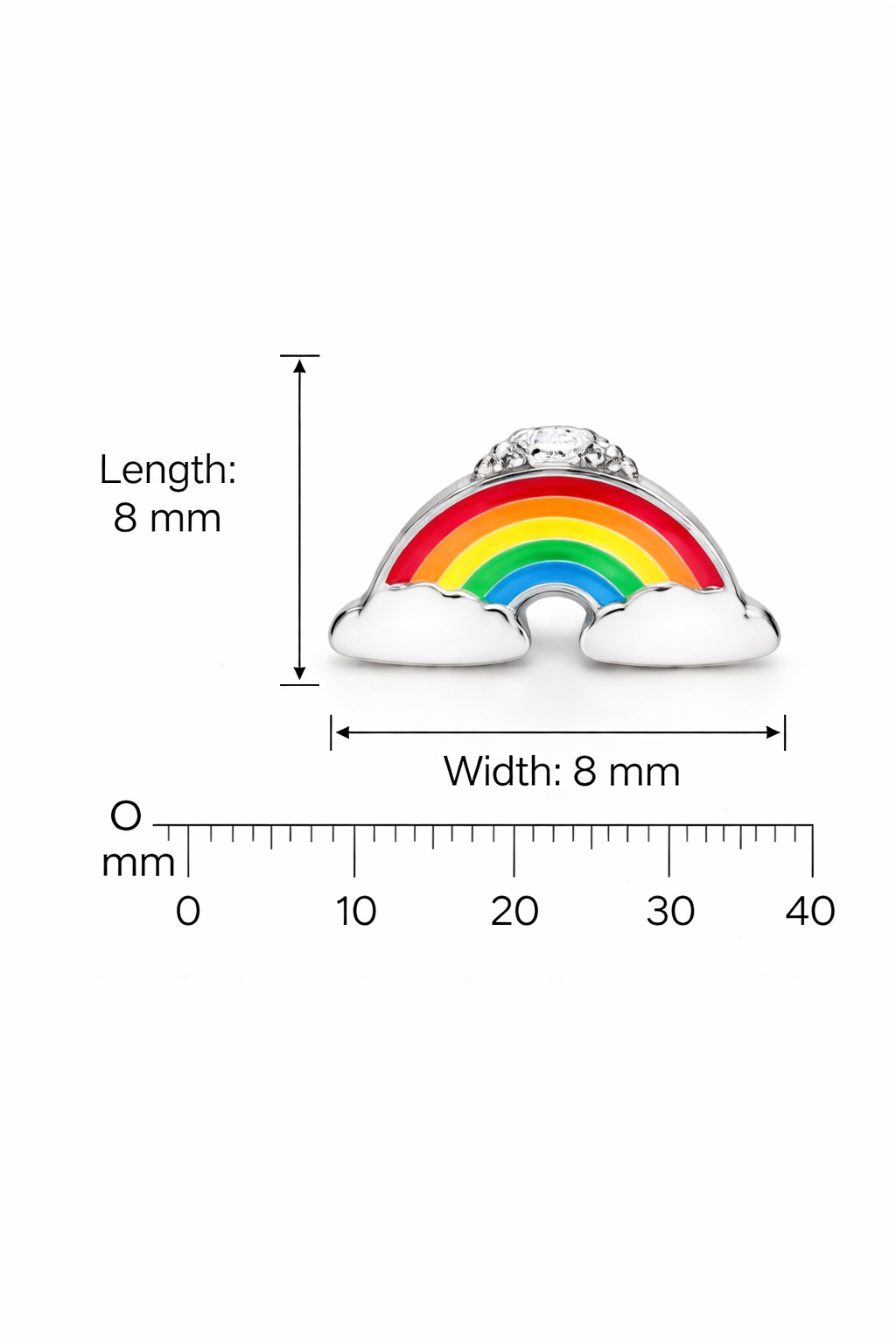 Rainbow Cloud Stud Earrings-92.5 silver