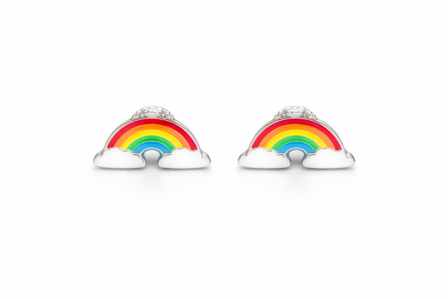 Rainbow Cloud Stud Earrings-92.5 silver
