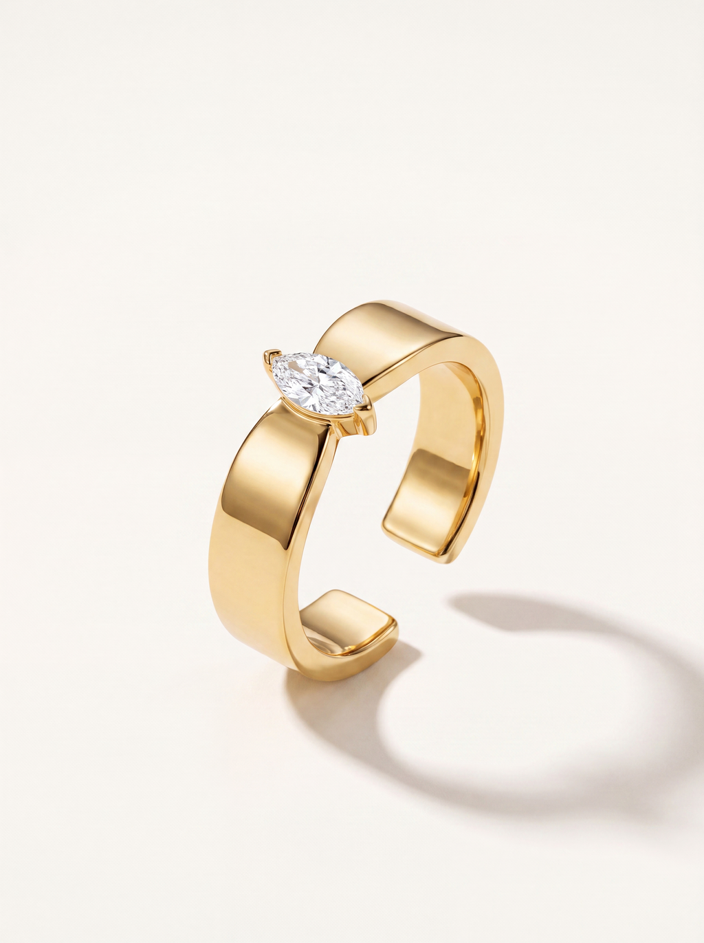92.5 Silver Marquise Solitare ring