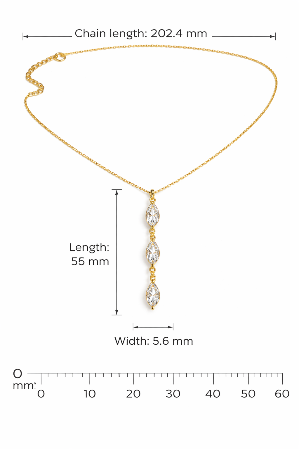 Golden Y-Long Necklace — view 5