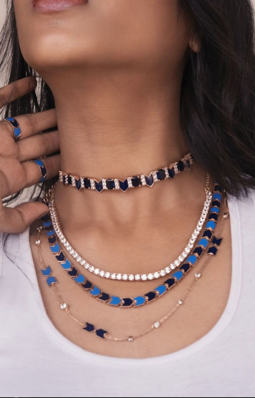 Classic Blue Link Chain cum Bracelet